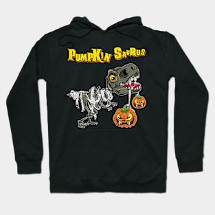 Pumpkin Saurus Funny Halloween Dinosaur Skeleton Hoodie